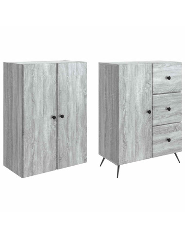 Set di armadi 2 pcs Sonoma grigio Legno ingegnerizzato