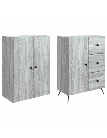 Set di armadi 2 pcs Sonoma grigio Legno ingegnerizzato