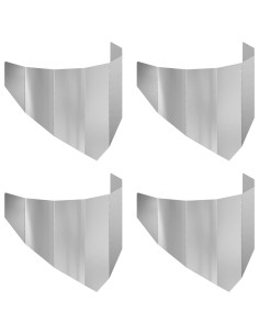 Bordura per Prato 4 pcs 100 x 45 cm Acciaio Argento 2