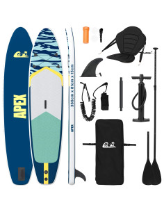 SUP Board con Seggiolino 2-in-1 APEX 366 x 81 x 15 cm Blu per 2
