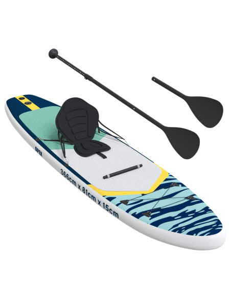 SUP Board con Seggiolino 2-in-1 APEX 366 x 81 x 15 cm Blu per