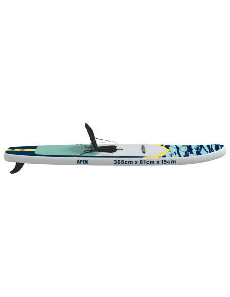 SUP Board con Seggiolino 2-in-1 APEX 366 x 81 x 15 cm Blu per