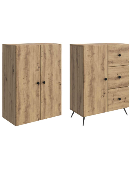 Set di armadi 2 pcs Rovere Artigianale Legno ingegnerizzato