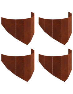 Bordura per Prato 4 pcs 100 x 45 cm Acciaio Ruggine 2