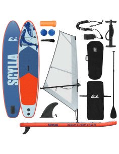 SUP gonfiabile con vela SCYLLA 330 x 76 x 15 cm Blu per 2