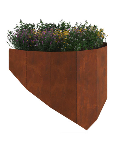 Bordura per Prato 4 pcs 100 x 45 cm Acciaio Ruggine