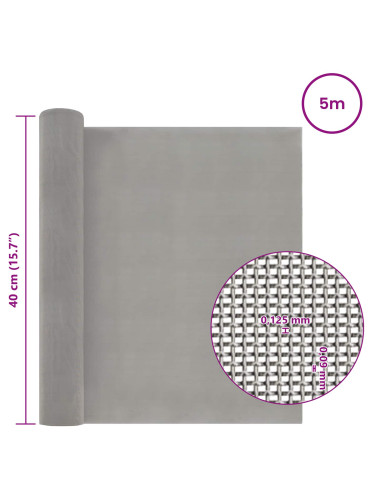 Rete per schermatura 40 x 500 cm 120 Mesh Argento