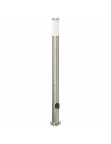Lampada a paletto con presa elettrica 110 cm Acciaio Inox IP44