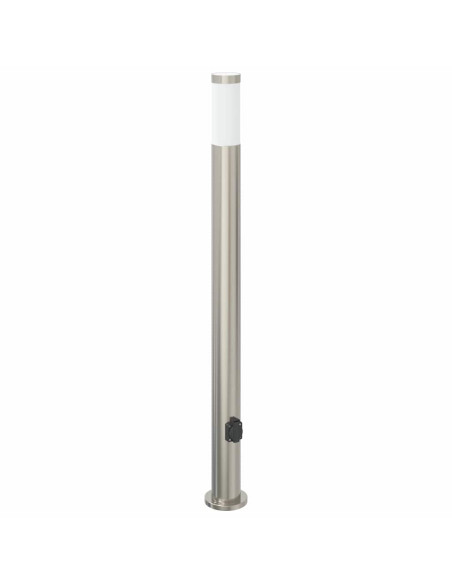 Lampada a paletto con presa elettrica 110 cm Acciaio Inox IP44