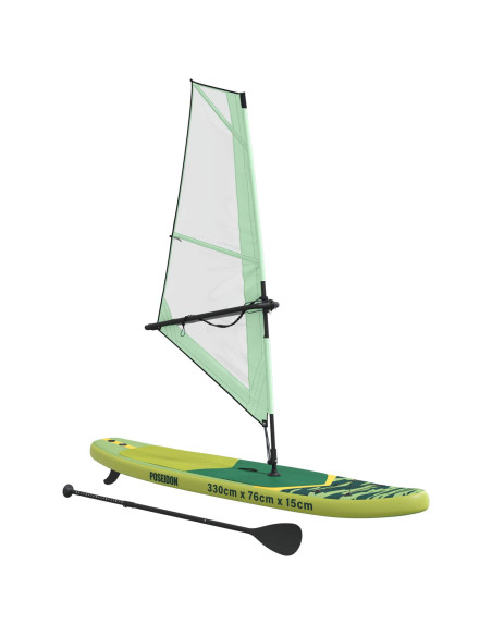 SUP gonfiabile con vela POSEIDON 330 x 76 x 15 cm Verde per