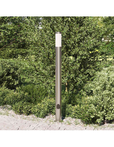 Lampada a paletto con presa elettrica 110 cm Acciaio Inox IP44