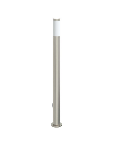 Lampada a paletto con presa elettrica 110 cm Acciaio Inox IP44