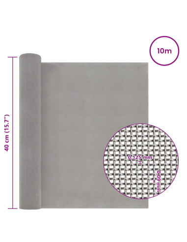 Rete per schermatura 40 x 1000 cm 120 Mesh Argento
