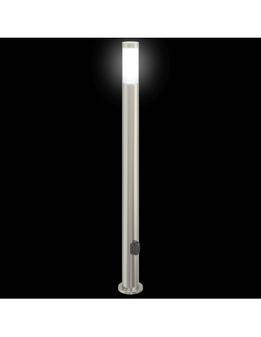 Lampada a paletto con presa elettrica 110 cm Acciaio Inox IP44