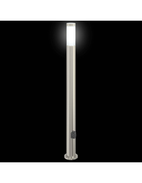 Lampada a paletto con presa elettrica 110 cm Acciaio Inox IP44