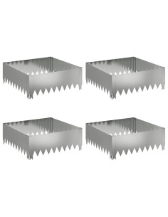 Bordura per Prato 4 pcs 60 x 60 x 20 cm Acciaio Argento 2