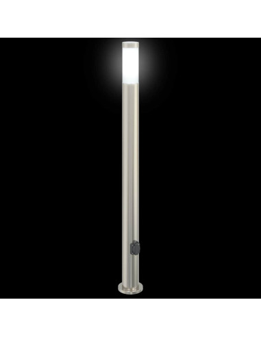 Lampioni a colonnina con presa elettrica 3 pz 110 cm Acciaio Inox IP44