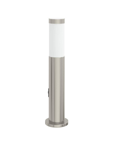 Lampada a paletto con sensore e presa 50 cm Acciaio Inox IP44