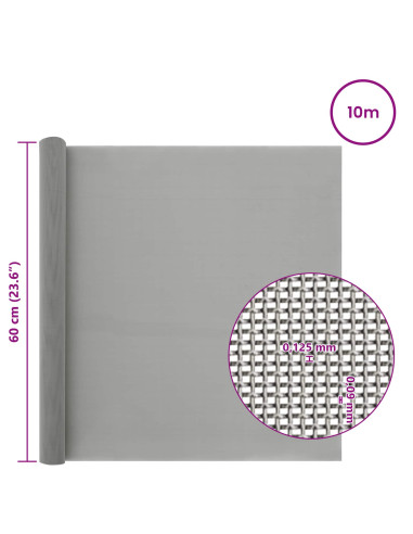 Rete per schermatura 60 x 1000 cm 120 Mesh Argento