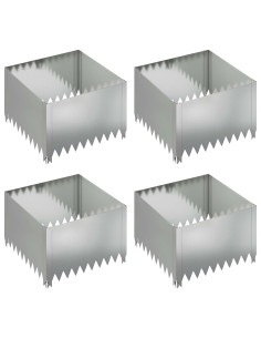 Bordura per Prato 4 pcs 60 x 60 x 35 cm Acciaio Argento 2