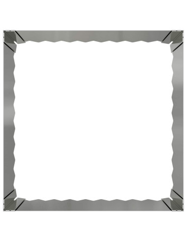 Bordura per Prato 4 pcs 60 x 60 x 35 cm Acciaio Argento