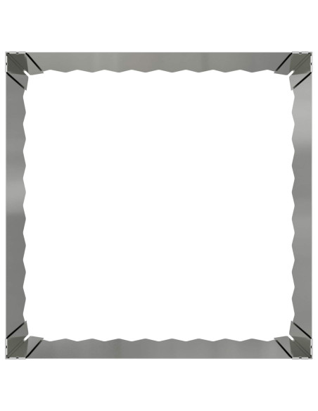 Bordura per Prato 4 pcs 60 x 60 x 35 cm Acciaio Argento