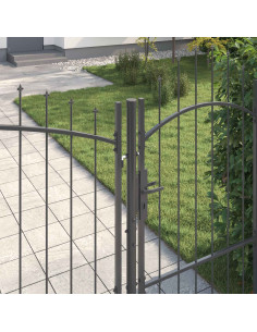 Cancello da giardino Woerden Grigio 175 x 400 cm Acciaio 2