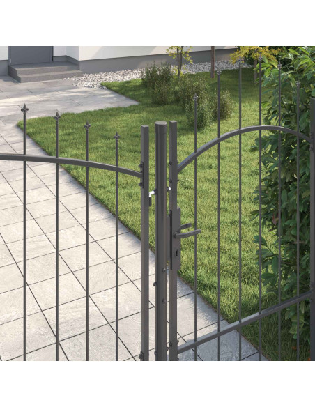 Cancello da giardino Woerden Grigio 175 x 400 cm Acciaio