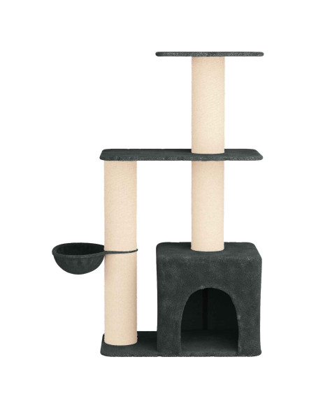 Albero per gatti con pali per graffiare in sisal Grigio Scuro