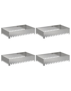 Bordura per Prato 4 pcs 100 x 60 x 20 cm Acciaio Argento 2
