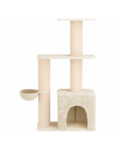 Albero per gatti con pali per graffiare in sisal Crema 133 cm