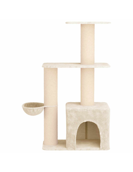 Albero per gatti con pali per graffiare in sisal Crema 133 cm