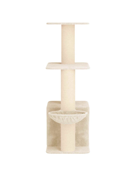 Albero per gatti con pali per graffiare in sisal Crema 133 cm