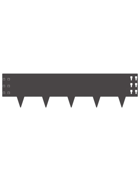 Bordura per Prato 10 pcs 100 x 25 cm Acciaio Nero