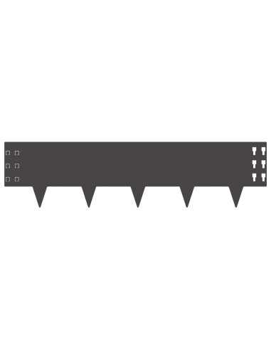 Bordura per Prato 30 pcs 100 x 25 cm Acciaio Nero