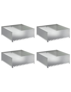Bordura per Prato 4 pcs 100 x 100 x 35 cm Acciaio Argento 2