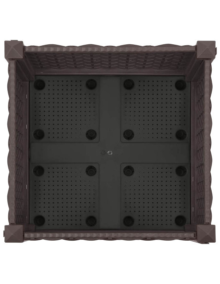 Vaso da Giardino con Ruote Marrone 40 x 40 x 29 cm PP