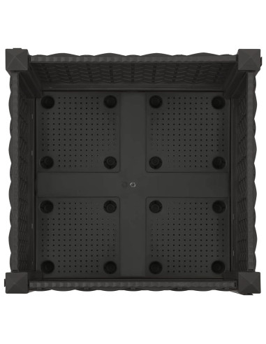 Vaso da Giardino con Ruote Nero 40 x 40 x 29 cm PP