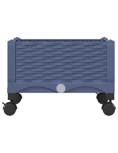 Vaso da Giardino con Ruote Blu Grigio 40 x 40 x 33 cm PP