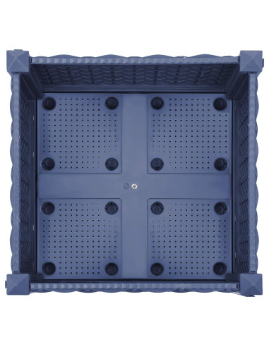 Vaso da Giardino con Ruote Blu Grigio 40 x 40 x 33 cm PP