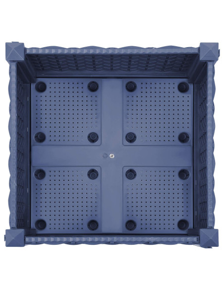 Vaso da Giardino con Ruote Blu Grigio 40 x 40 x 33 cm PP