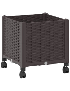 Vaso da Giardino con Ruote Marrone 40 x 40 x 44 cm PP 2