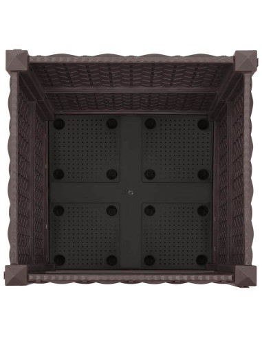 Vaso da Giardino con Ruote Marrone 40 x 40 x 44 cm PP