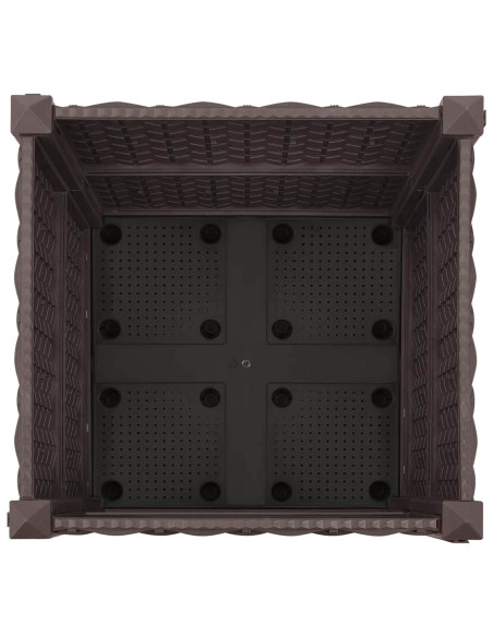 Vaso da Giardino con Ruote Marrone 40 x 40 x 44 cm PP