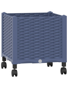 Vaso da Giardino con Ruote Blu Grigio 40 x 40 x 48 cm PP 2
