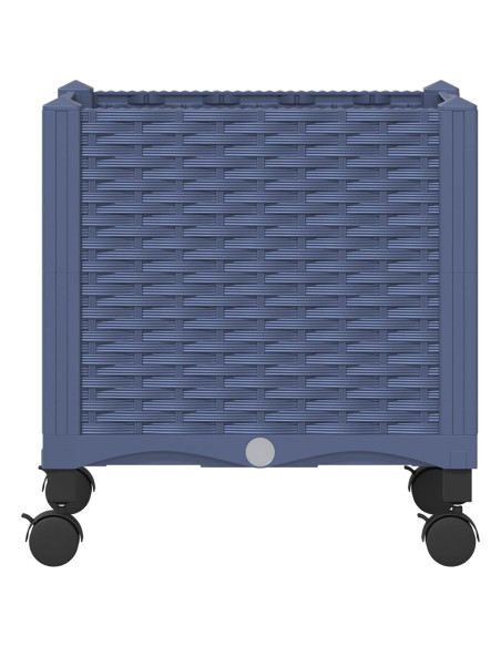 Vaso da Giardino con Ruote Blu Grigio 40 x 40 x 48 cm PP