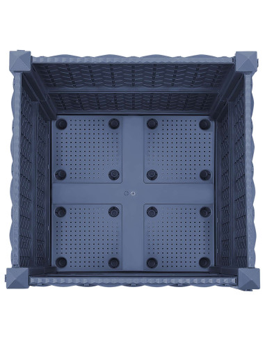 Vaso da Giardino con Ruote Blu Grigio 40 x 40 x 48 cm PP