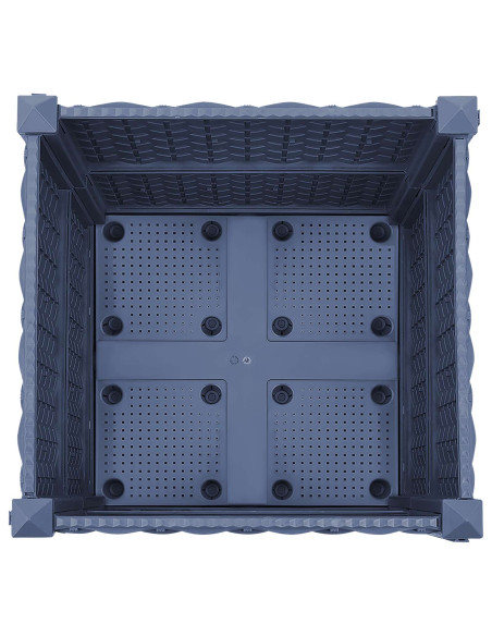 Vaso da Giardino con Ruote Blu Grigio 40 x 40 x 48 cm PP