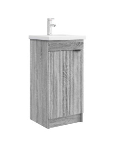Mobile da bagno con lavabo Sonoma grigio 42 x 40 x 84,5 cm