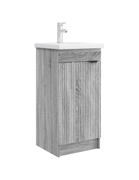 Mobile da bagno con lavabo Sonoma grigio 42 x 40 x 84,5 cm